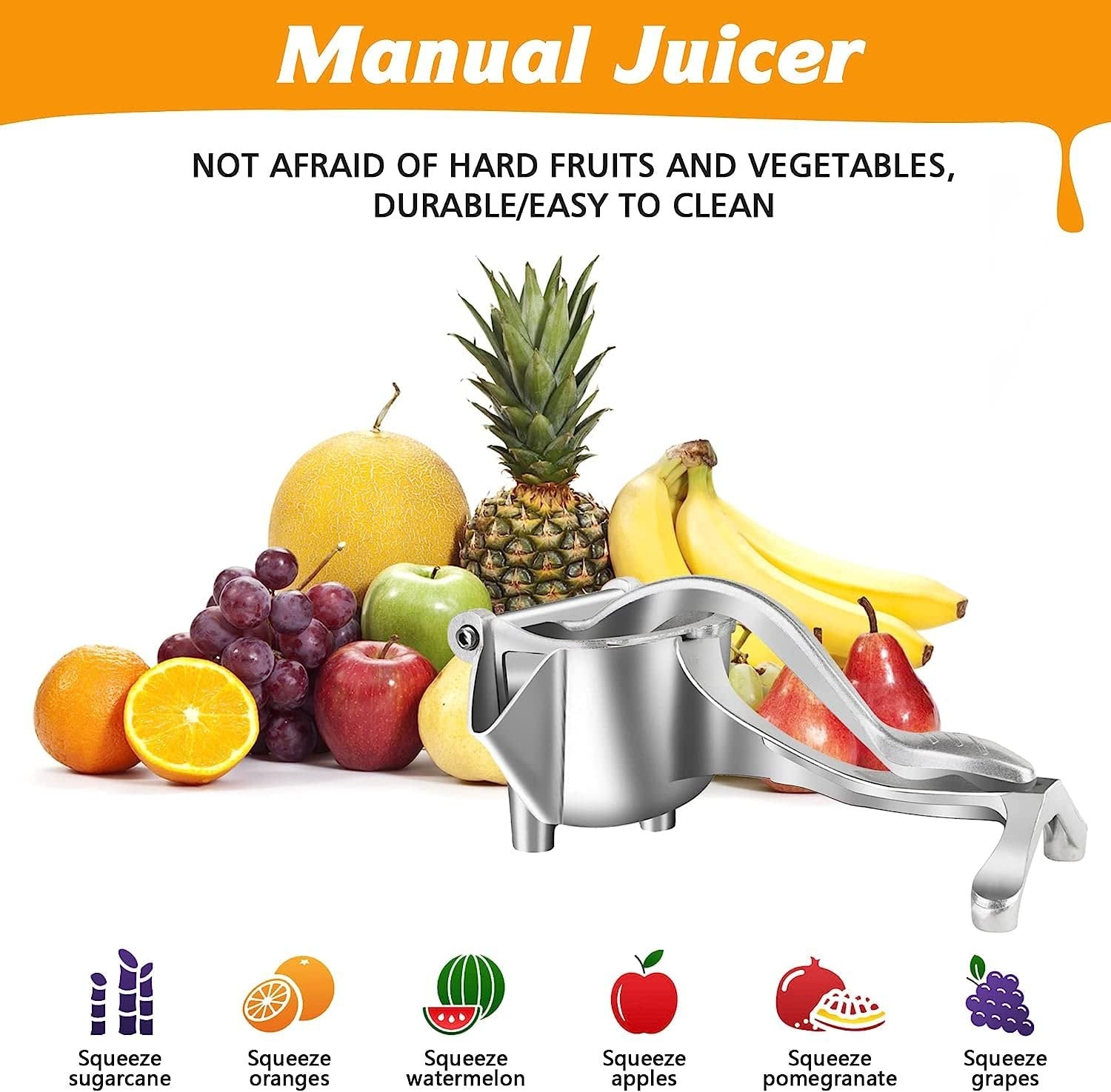Durable Aluminum Juicer - Heavy-Duty Citrus Press for Fresh Juice Extraction