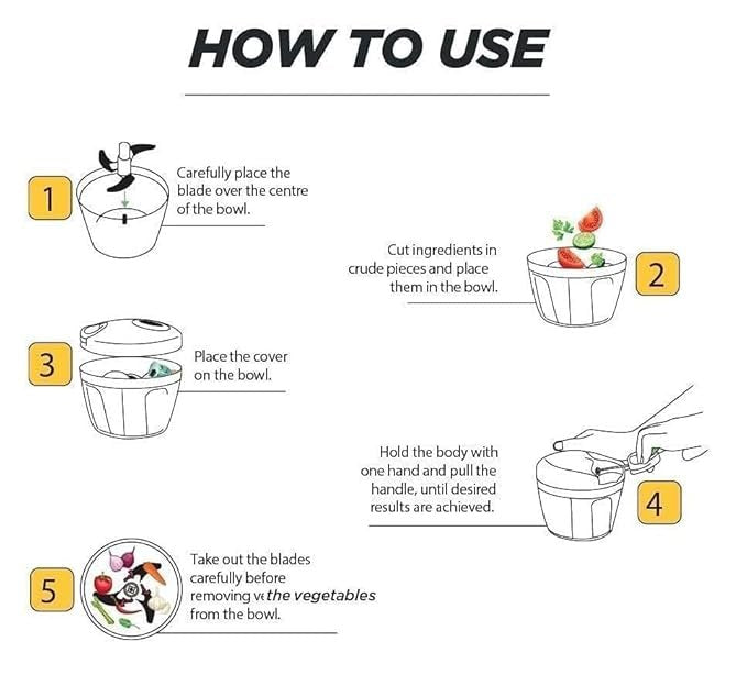 1000ml Quick Chopper - High-Capacity Food Processor for Fast and Easy Chopping