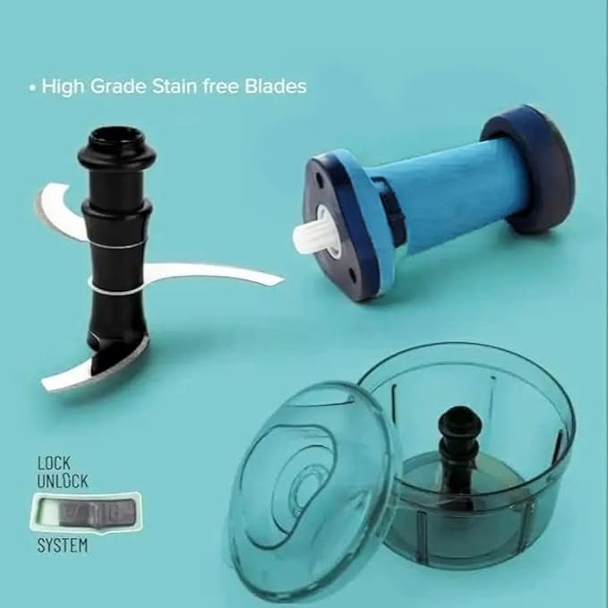 700ml Square Push Chopper - Efficient Manual Food Processor for Quick Chopping