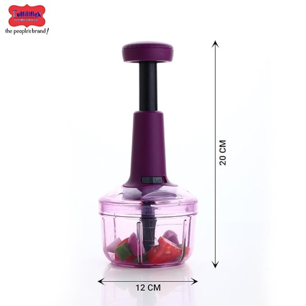 650ml Round Push Chopper - Compact Manual Food Processor for Quick Chopping