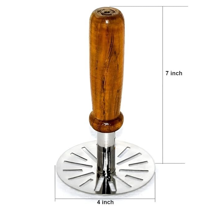 Wooden Masher - Premium Quality Potato Masher for Smooth and Creamy Results