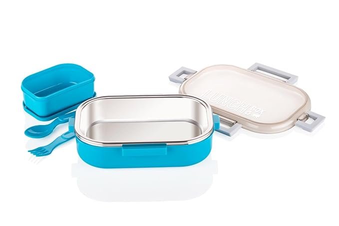 Compartment Stainless Steel Lunch Box - Durable, Leak-Proof, 2-Section Food Storage Container for Meal Prep, Work, School, and Travel