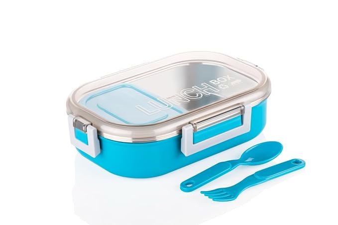 Compartment Stainless Steel Lunch Box - Durable, Leak-Proof, 2-Section Food Storage Container for Meal Prep, Work, School, and Travel