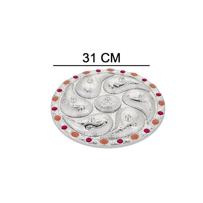 Silver Round Dryfruit Box - Elegant Airtight Container for Nuts, Dried Fruits, and Snacks