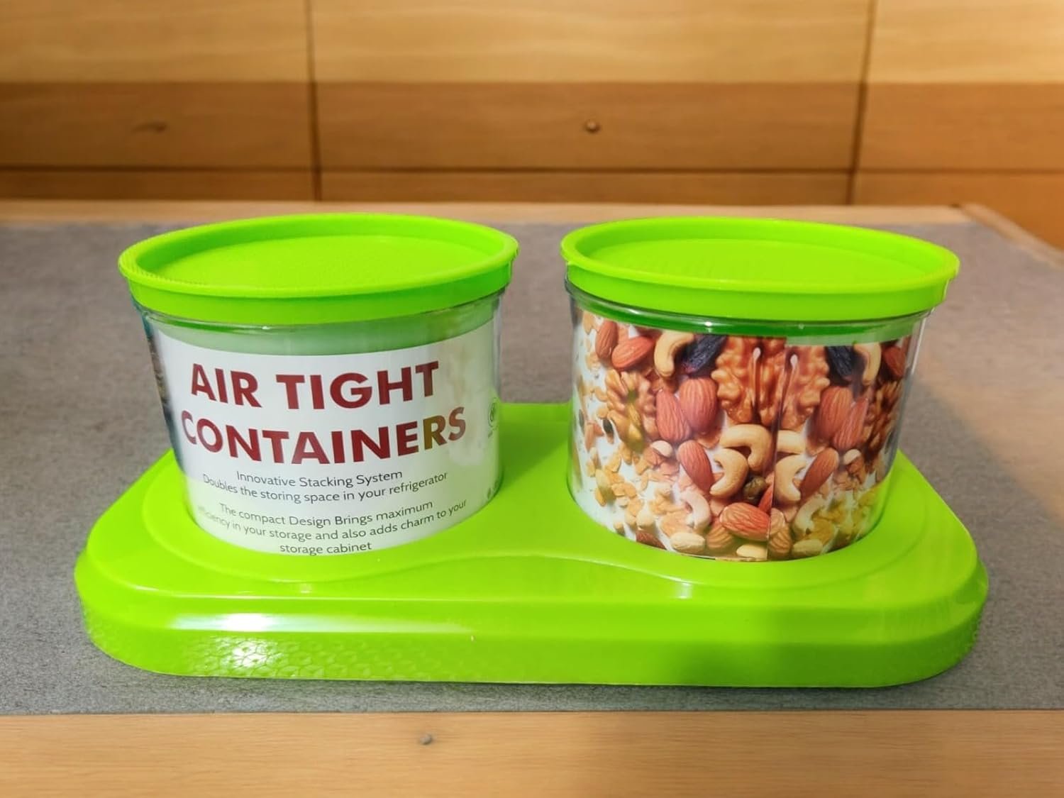 2PCS Dry Fruit Box Set - Stylish Airtight Containers for Nuts, Dried Fruits, and Snacks