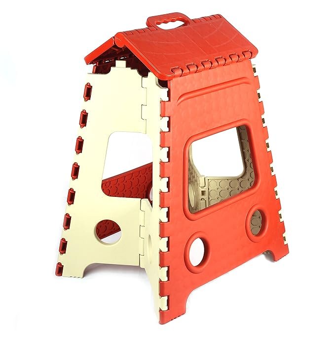 18-Inch Folding Stool - Portable and Sturdy Seating for Home, Camping, and Outdoor Activities