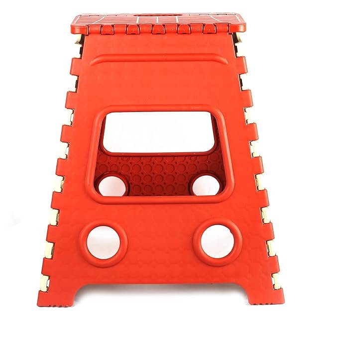 18-Inch Folding Stool - Portable and Sturdy Seating for Home, Camping, and Outdoor Activities