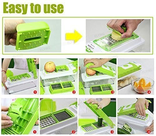 12-in-1 Nicer Dicer – All-in-One Vegetable and Fruit Slicer, Chopper, and Grater Set with Multiple Blades for Easy Meal Prep, BPA-Free