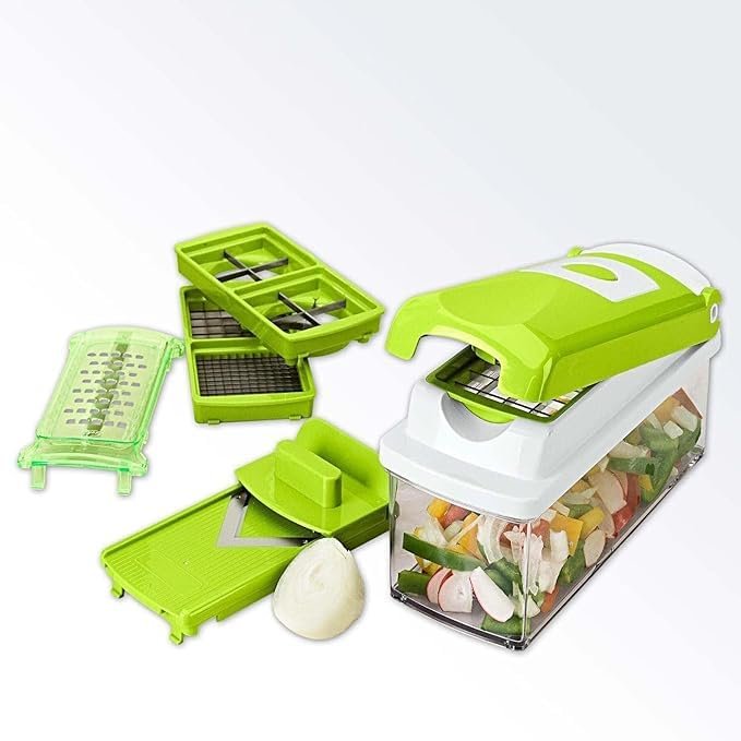 12-in-1 Nicer Dicer – All-in-One Vegetable and Fruit Slicer, Chopper, and Grater Set with Multiple Blades for Easy Meal Prep, BPA-Free