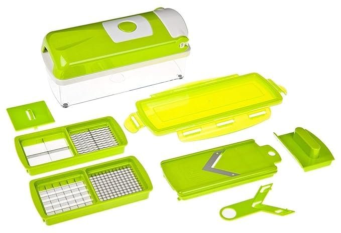 12-in-1 Nicer Dicer – All-in-One Vegetable and Fruit Slicer, Chopper, and Grater Set with Multiple Blades for Easy Meal Prep, BPA-Free