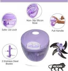 Pro Chopper 1000ml – Large Capacity Manual Vegetable & Fruit Chopper with Sharp Stainless Steel Blades, BPA-Free