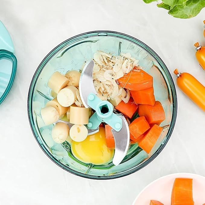 Pro Chopper 1000ml – Large Capacity Manual Vegetable & Fruit Chopper with Sharp Stainless Steel Blades, BPA-Free