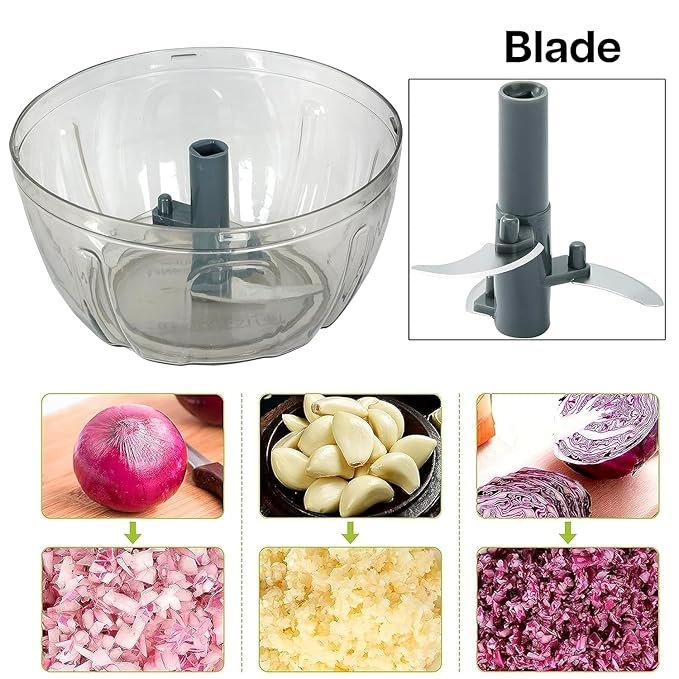 Premium Push Chopper 650ml – Efficient Vegetable & Fruit Cutter with Sharp Stainless Steel Blades, BPA-Free