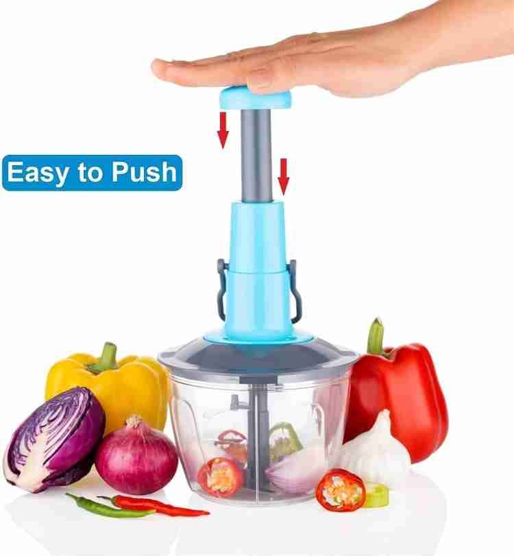 Extra-Large Push Chopper 1100ml – High-Capacity Manual Vegetable & Fruit Chopper with Ultra-Sharp Stainless Steel Blades