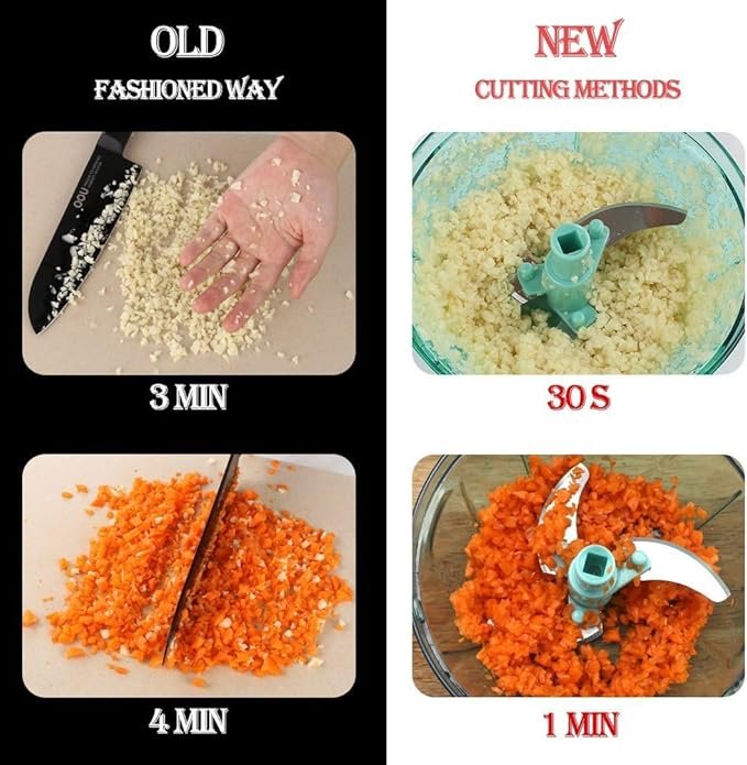 Hand Chopper 750ml – Versatile Manual Vegetable & Fruit Chopper with Sharp Stainless Steel Blades, BPA-Free