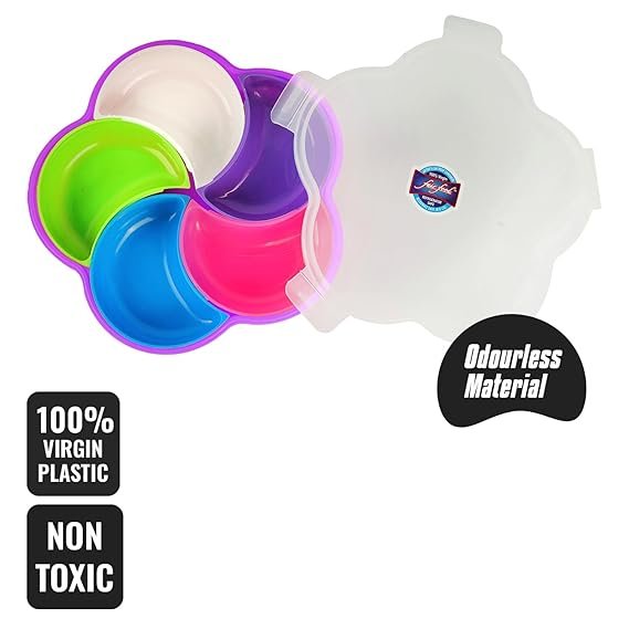 Flower Dry Fruit Box – Elegant Decorative Container for Nuts and Dry Fruits with Divided Sections, Perfect for Gifting or Home Storage