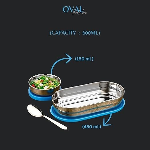 Oval Lunch Box – Sleek and Stylish Meal Container with a Unique Oval Design, Perfect for Packing Balanced Meals, Ideal for Work or School, BPA-Free and Easy to Clean