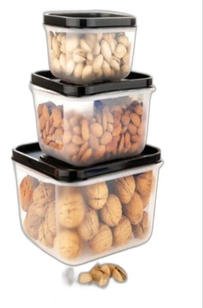 Square Container 3-Piece Set – Airtight, Leak-Proof Food Storage Containers, BPA-Free, Stackable, Microwave & Freezer Safe, Ideal for Kitchen Organization and Meal Prep