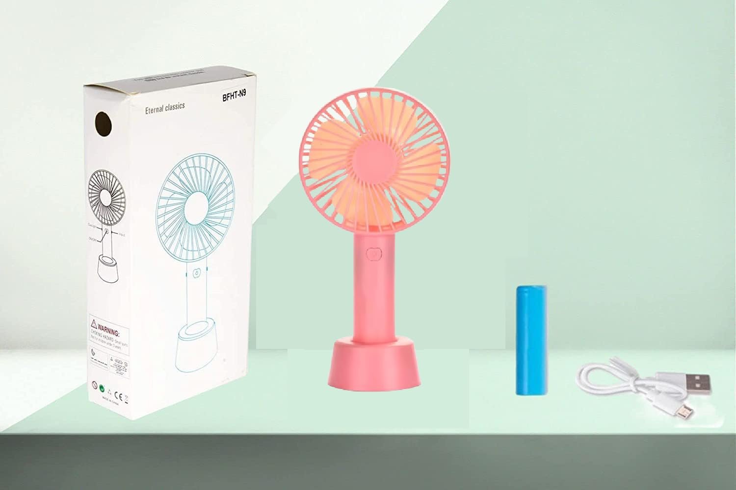 Portable Handheld Fan - Rechargeable Mini Fan, 3 Speeds, Quiet Personal Cooling Fan for Travel, Outdoor, Office, & Home Use