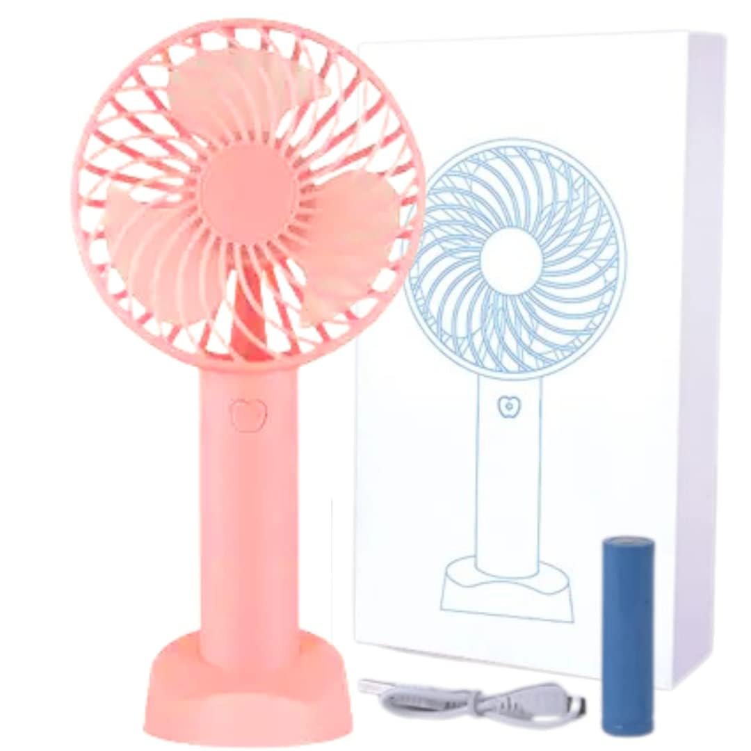 Portable Handheld Fan - Rechargeable Mini Fan, 3 Speeds, Quiet Personal Cooling Fan for Travel, Outdoor, Office, & Home Use