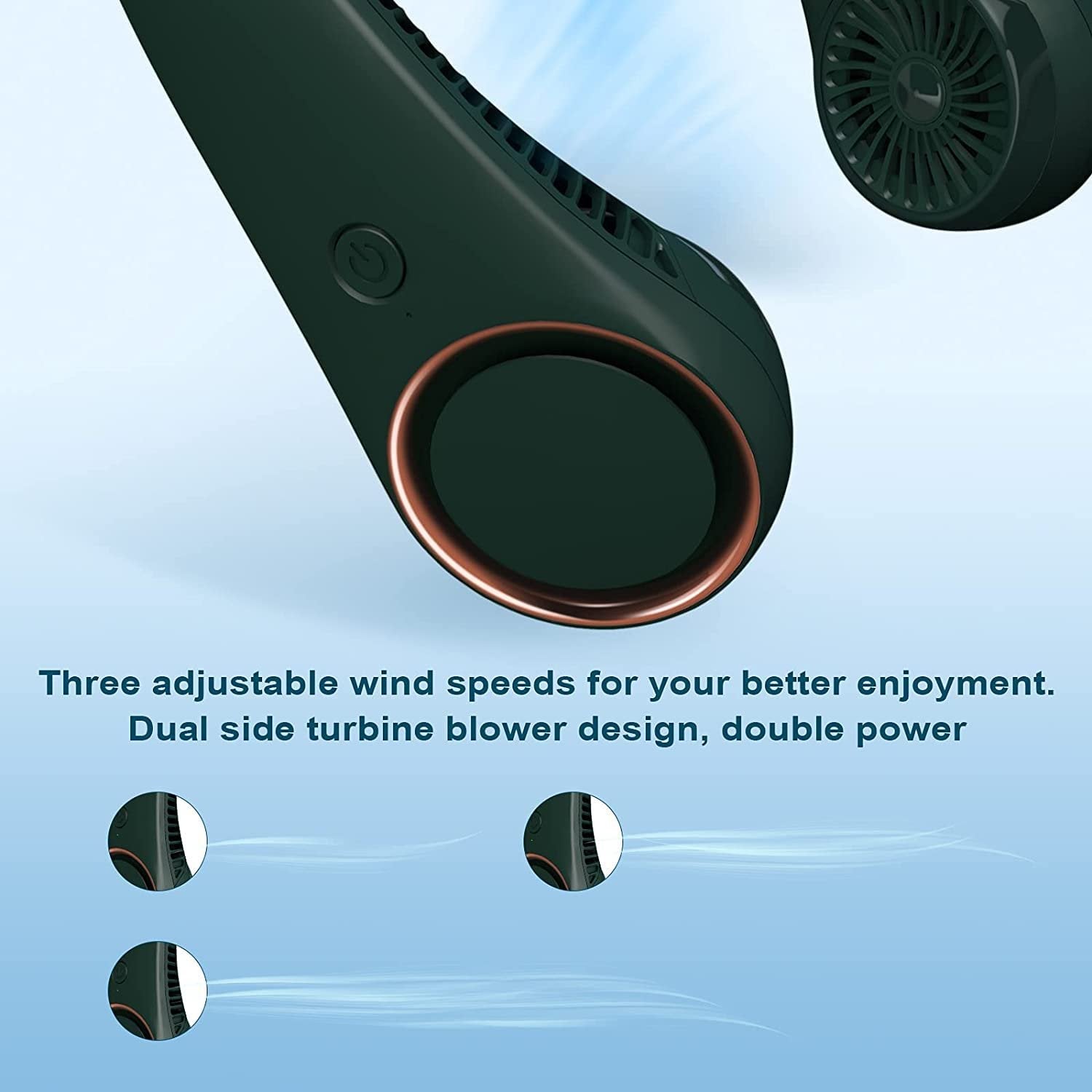 Portable Neck Fan - Rechargeable, Hands-Free Cooling for Outdoor, Travel & Sports