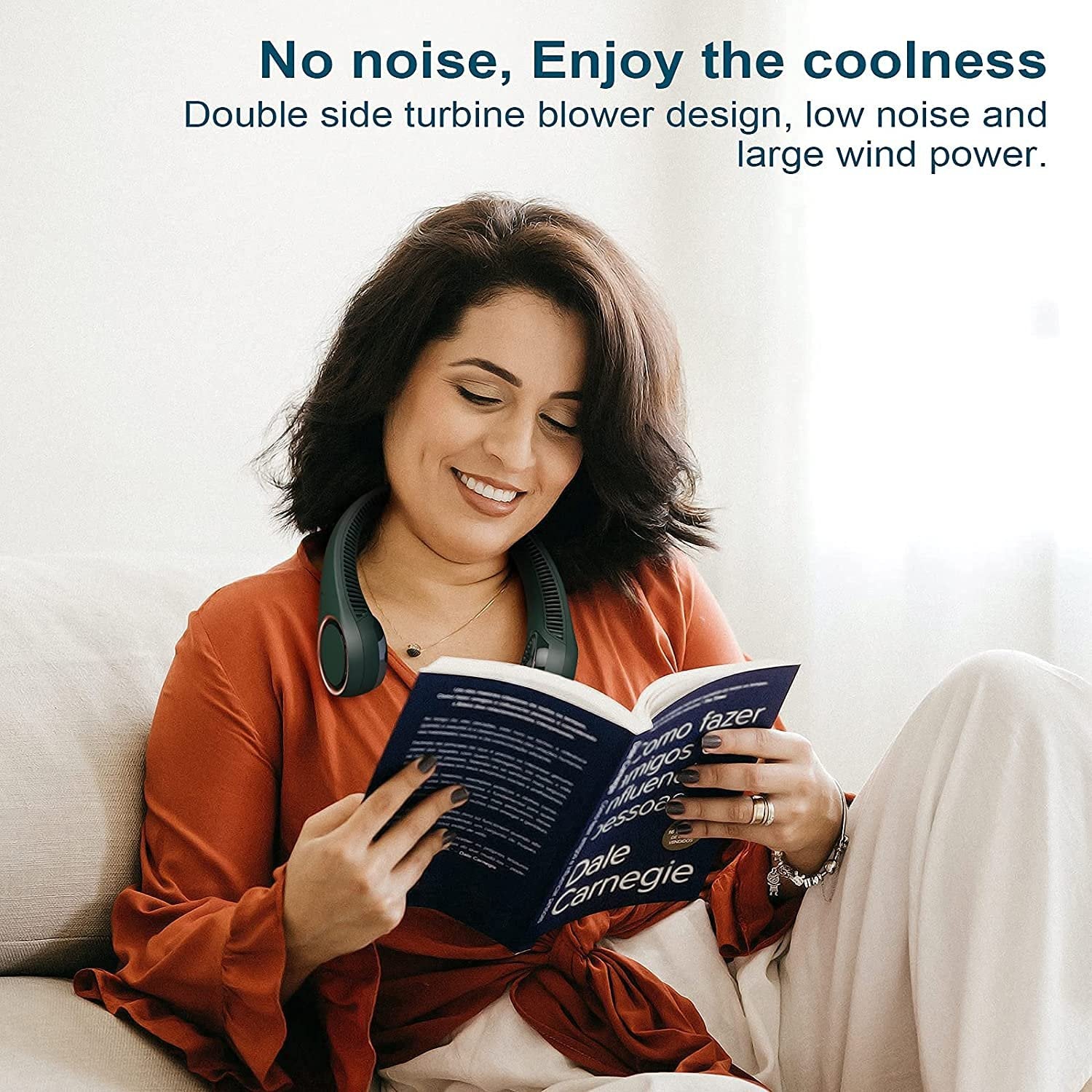 Portable Neck Fan - Rechargeable, Hands-Free Cooling for Outdoor, Travel & Sports