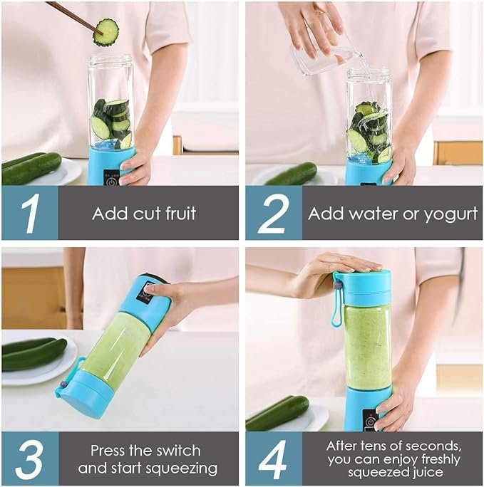 Portable USB Juicer Blender - Rechargeable, Compact, and Powerful for Smoothies & Juices
