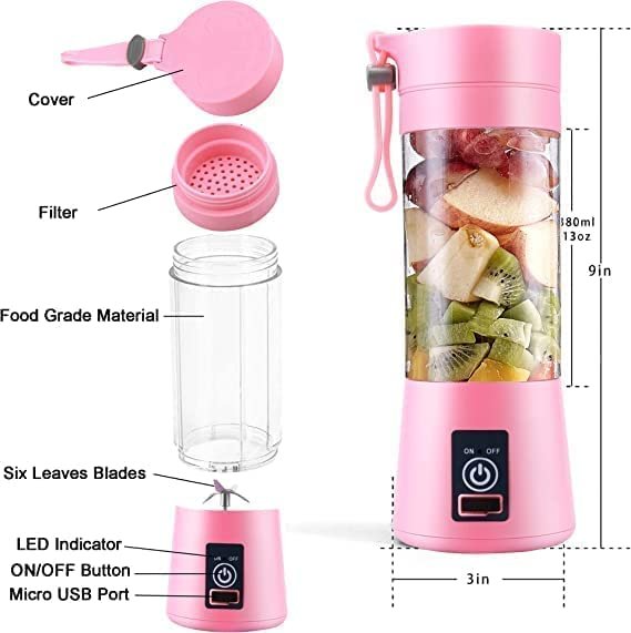 Portable USB Juicer Blender - Rechargeable, Compact, and Powerful for Smoothies & Juices