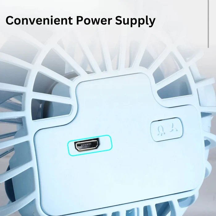 Portable Clip-On Fan - 3-Speed Rechargeable Mini Fan with Light & Mist Spray, Quiet USB Table Fan, 360° Rotation for Home, Office, Camping