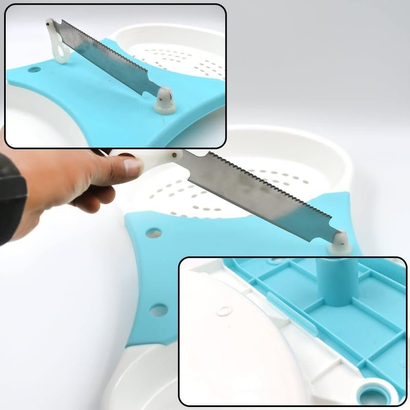 Cut & Wash Tool - 2-in-1 Vegetable & Fruit Cutter and Washer, Multi-Function, Easy-to-Use, Includes Drain Basket, BPA-Free, Dishwasher Safe, Ideal for Efficient Food Prep