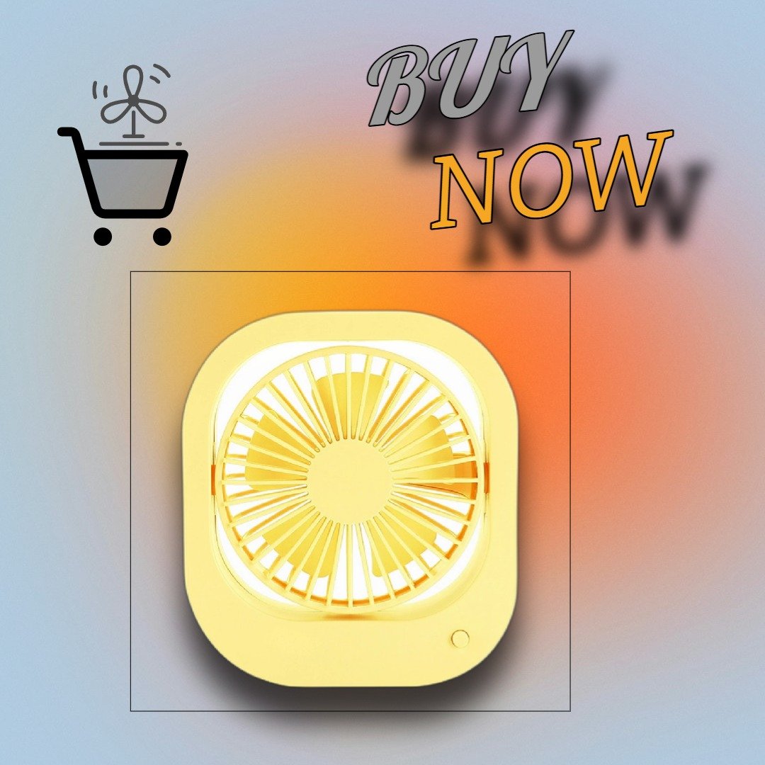 Portable Desk Fan – USB Rechargeable Personal Fan, Adjustable Speed, Quiet & Compact Design for Home, Office, or Travel – Energy-Saving, Lightweight, and Easy to Use