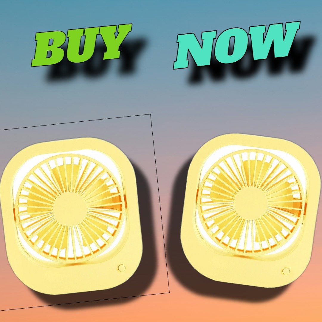 Portable Desk Fan – USB Rechargeable Personal Fan, Adjustable Speed, Quiet & Compact Design for Home, Office, or Travel – Energy-Saving, Lightweight, and Easy to Use