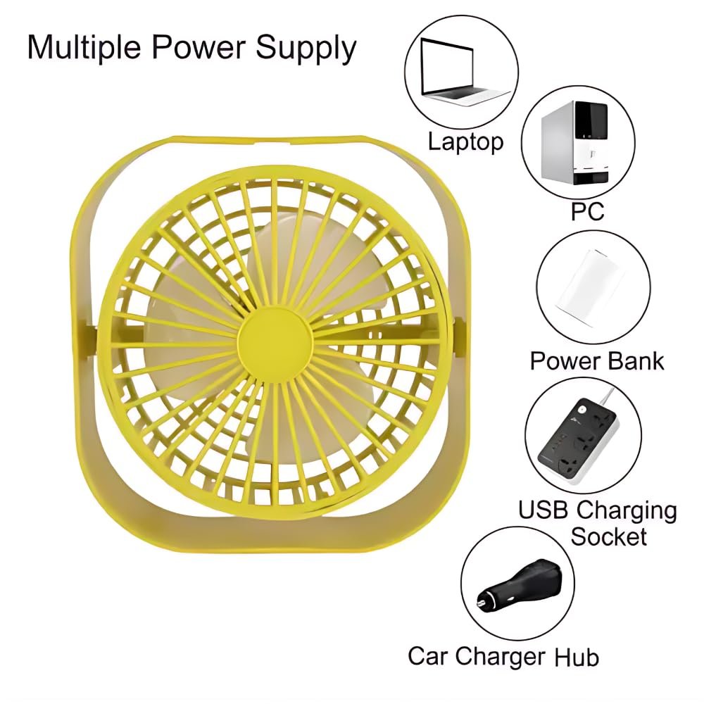 Portable Desk Fan – USB Rechargeable Personal Fan, Adjustable Speed, Quiet & Compact Design for Home, Office, or Travel – Energy-Saving, Lightweight, and Easy to Use