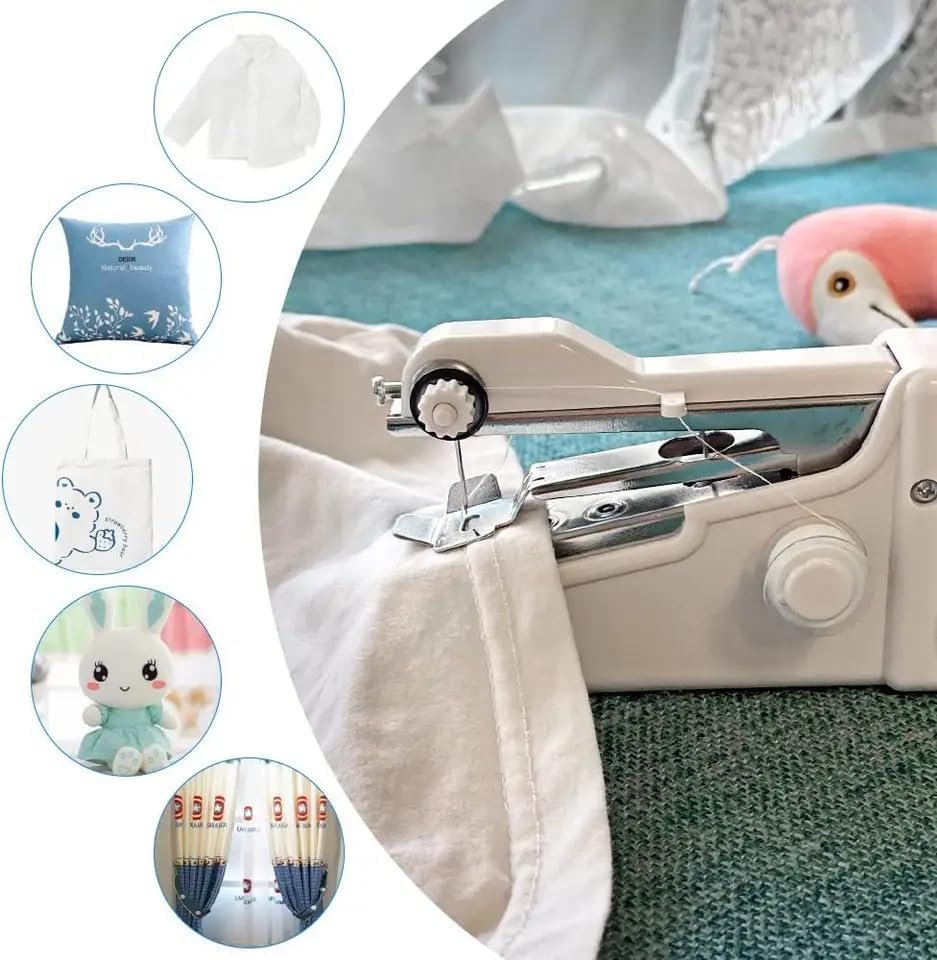 Handheld Portable Mini Electric Cordless Sewing Machine for Beginners, Lightweight & Compact, Easy-to-Use for Quick Repairs & DIY Projects