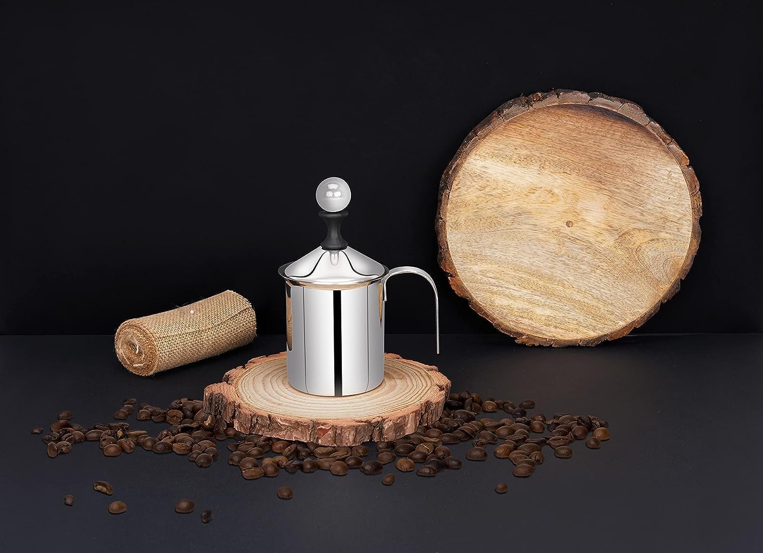 Milk Frother - 400 ML, Electric Foam Maker, Stainless Steel, Handheld, Froths Milk for Coffee, Latte, Cappuccino, Hot and Cold Milk, Easy to Clean