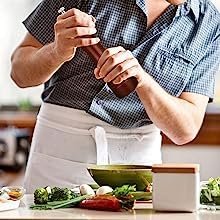 Wooden Salt and Pepper Grinder Set - 5 Inch, Natural Wood, Adjustable Coarseness, Elegant Kitchen Accessories