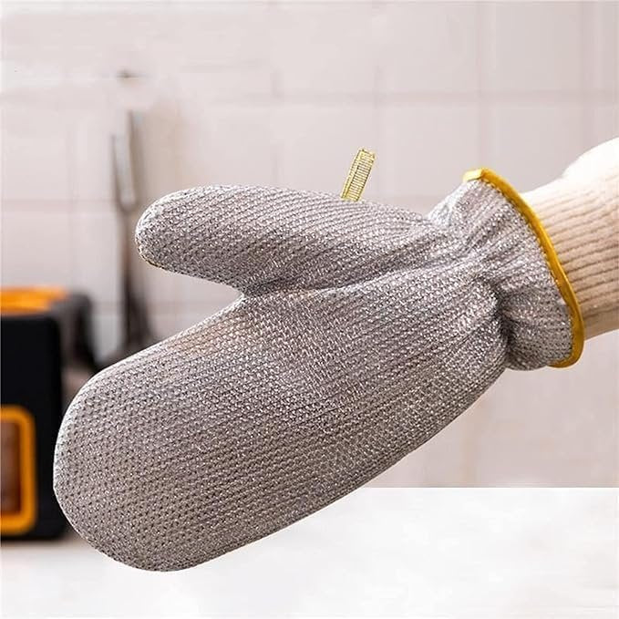 Wire Dish Washing Gloves - Durable, Non-Slip, Heavy Duty Gloves for Scrubbing Dishes, Kitchen Cleaning, and Household Use