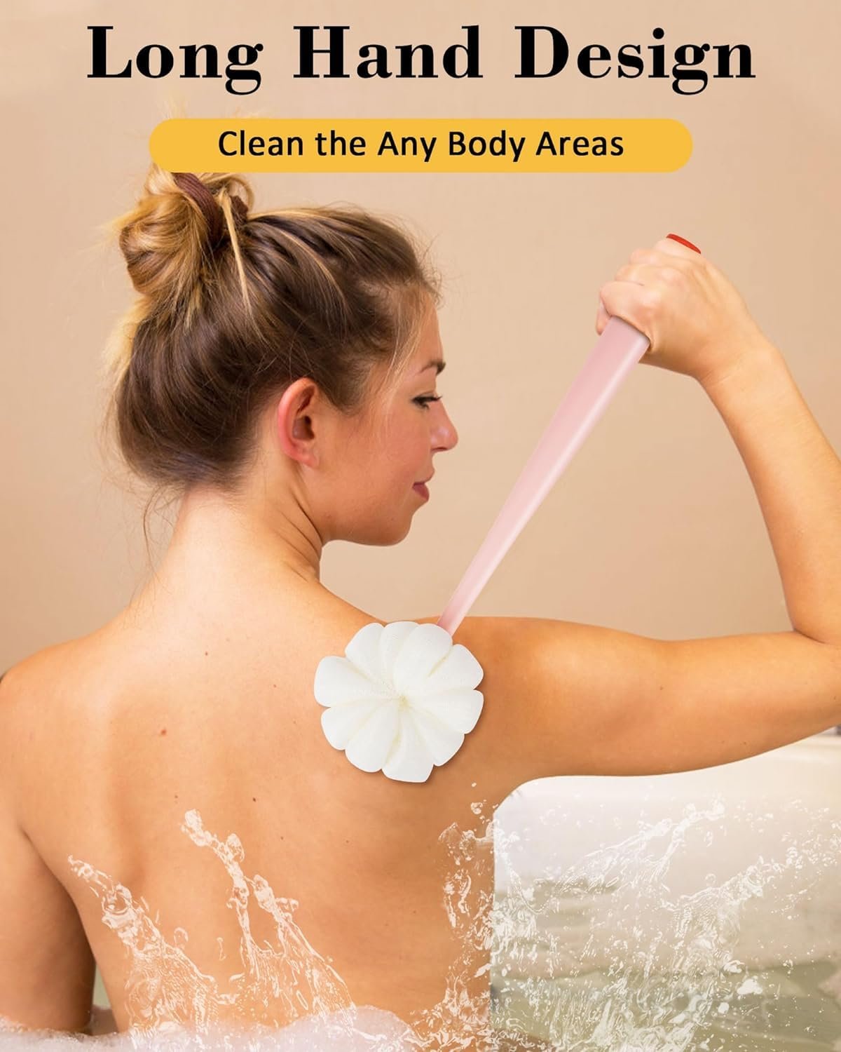 2-in-1 Bath Body Brush – Dual-Sided Exfoliating & Massaging Brush for Smooth Skin, Back Scrubber, Shower Brush for Deep Cleaning and Relaxation