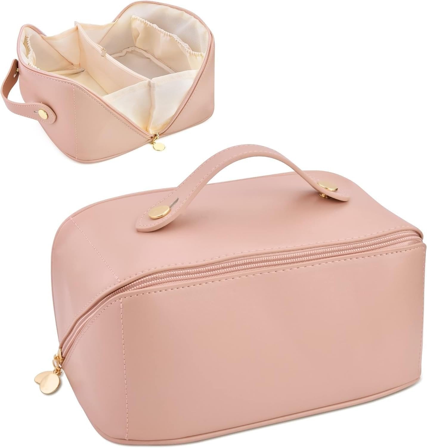 Cute PU Makeup Bag – Stylish & Compact Cosmetic Organizer for Travel, Toiletries, and Everyday Use, Waterproof and Durable PU Leather Makeup Case