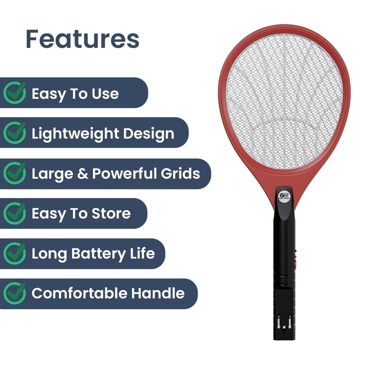 Mosquito Killer Racket - Electric Swatter for Quick, Effective Mosquito Control | Rechargeable, Portable, Safe for Indoor and Outdoor Use