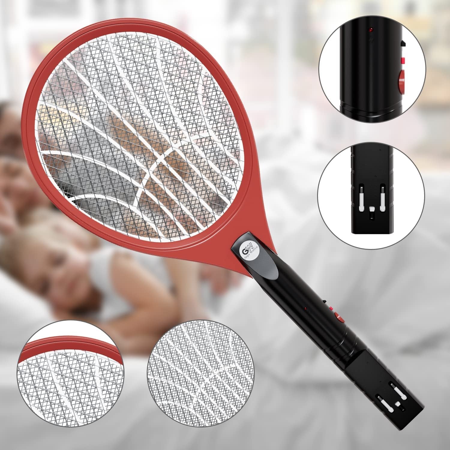 Mosquito Killer Racket - Electric Swatter for Quick, Effective Mosquito Control | Rechargeable, Portable, Safe for Indoor and Outdoor Use