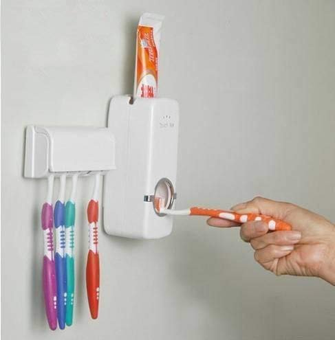 Toothpaste Dispenser White – Automatic Toothpaste Squeezer, Wall-Mounted, Easy to Use, Hygienic, Mess-Free, Ideal for Home and Bathroom Organization
