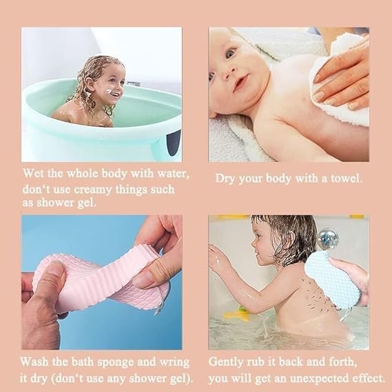 Baby Bath Sponge – Soft, Gentle, Hypoallergenic Bathing Sponge for Newborns and Infants, Perfect for Sensitive Skin, Easy to Use and Clean