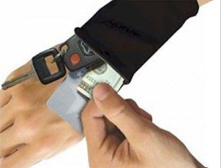 Wrist Wallet (Red) – Adjustable, Compact Wristband Wallet for Keys, Cards, Cash, and Small Essentials, Comfortable & Secure for Travel, Running, and Outdoor Activities