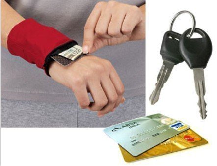 Wrist Wallet (Red) – Adjustable, Compact Wristband Wallet for Keys, Cards, Cash, and Small Essentials, Comfortable & Secure for Travel, Running, and Outdoor Activities