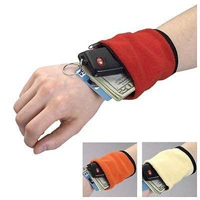Wrist Wallet (Red) – Adjustable, Compact Wristband Wallet for Keys, Cards, Cash, and Small Essentials, Comfortable & Secure for Travel, Running, and Outdoor Activities
