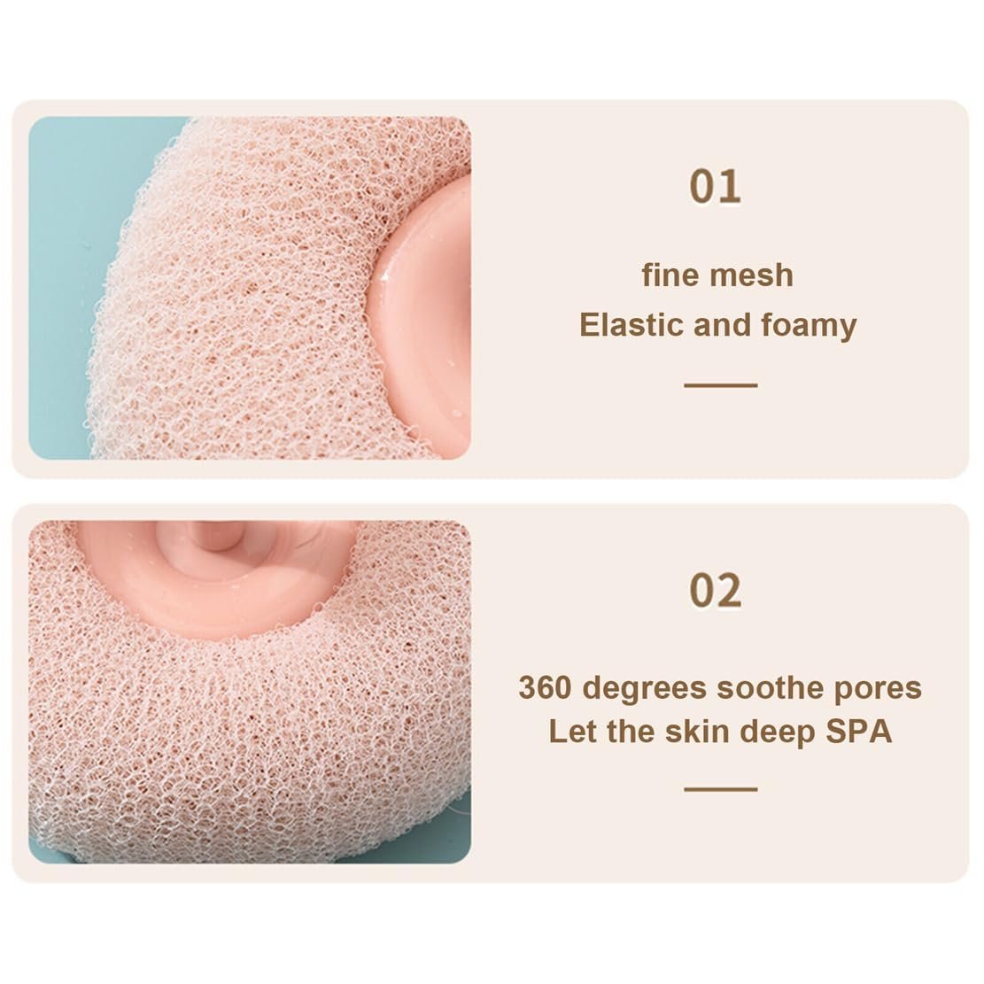 Loofah Bath Sponge – Exfoliating Body Scrubber, Soft and Durable, Removes Dead Skin, Ideal for Smooth, Glowing Skin, Perfect for Shower and Bath Use