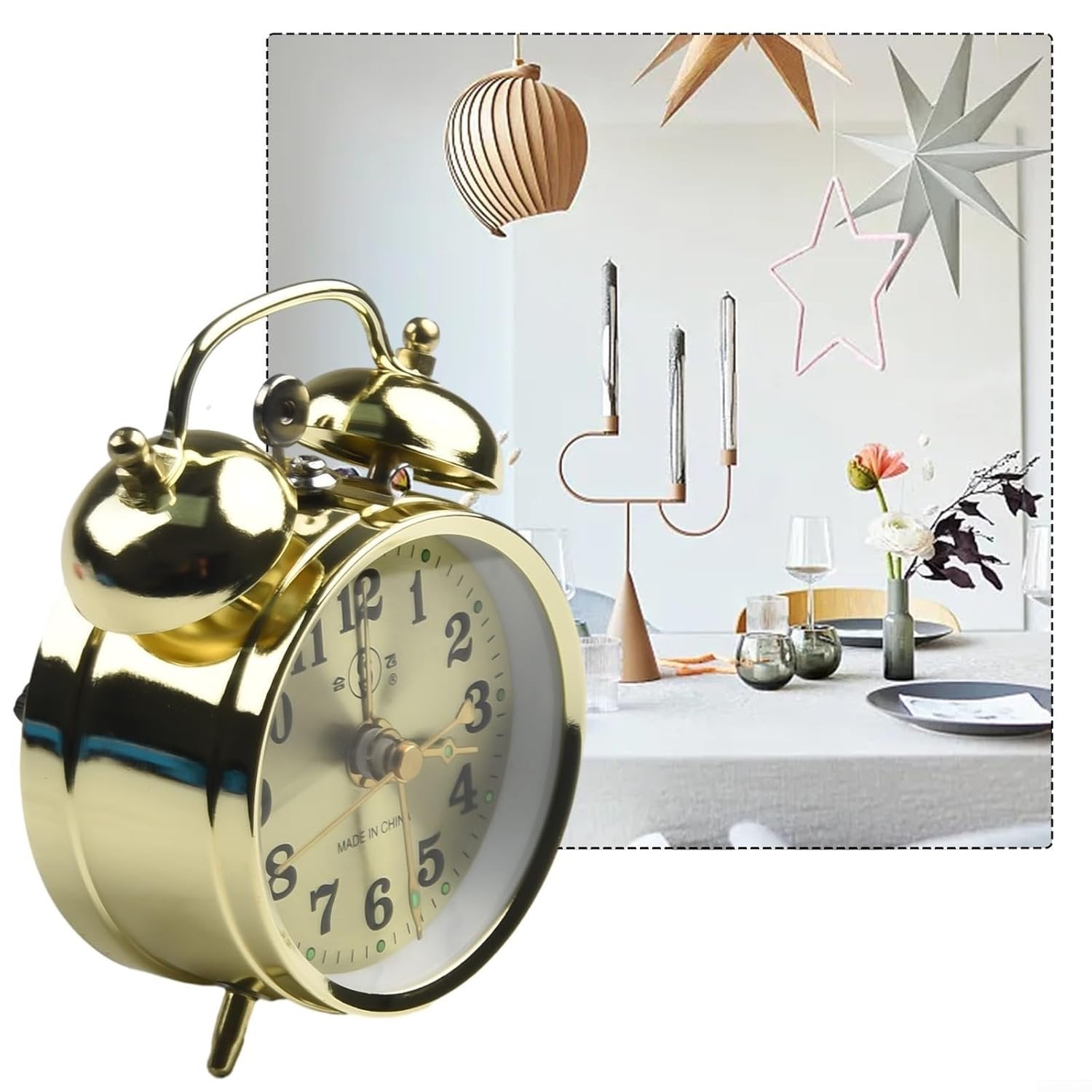 Twin Bell Alarm Clock – Classic Vintage Style, Loud and Clear Sound, Easy-to-Use, Battery Operated, Ideal for Heavy Sleepers, Home or Office Use