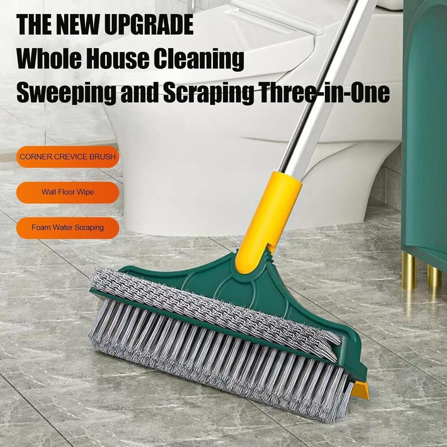 3 in 1 Cleaning Mop – Multi-Functional Floor Mop for Sweeping, Mopping, and Scrubbing, Adjustable Handle, Easy to Use