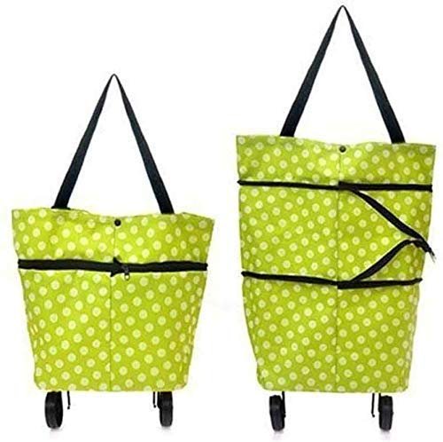 Shopping Bag and Trolley Bag with Wheels | Foldable, Lightweight Travel Bag for Groceries, Shopping & Travel | Durable & Spacious